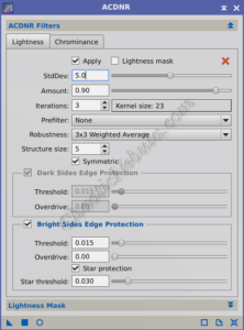 Adaptive Contrast-Driven Noise Reduction (ACDNR) - Settings for Luminance