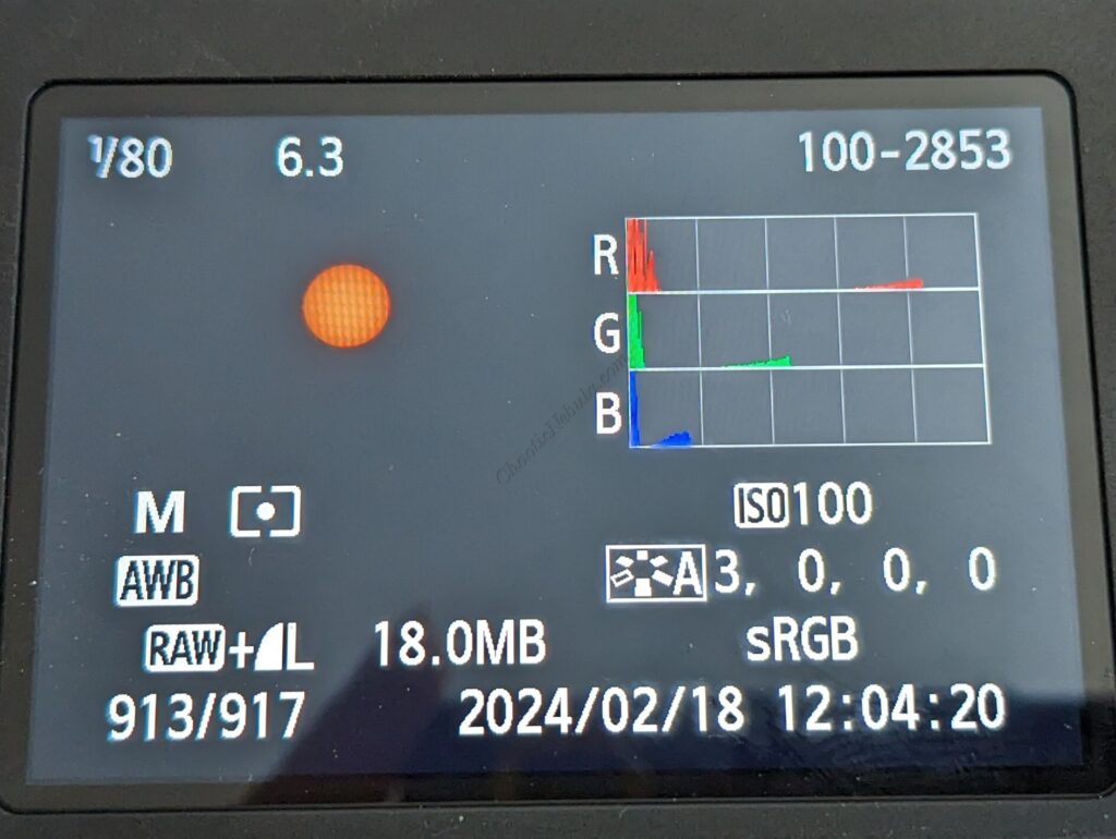 1/80th Second Histogram