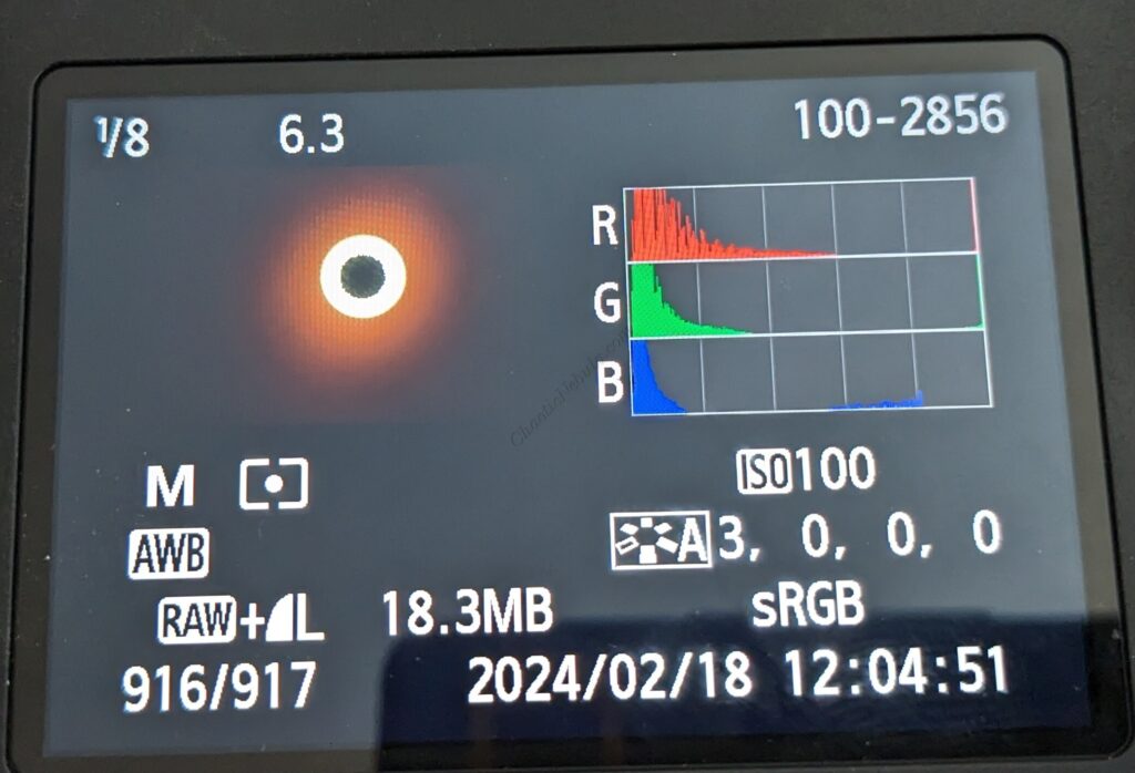 1/8th Second Histogram