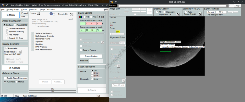 AutoStakkert - Lunar Analysis