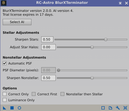 BlurXTerminator Settings