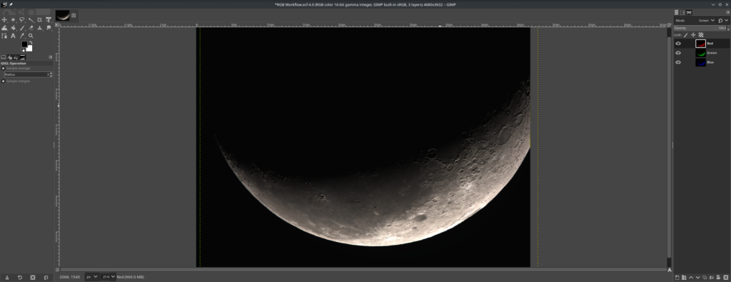 GIMP - Color Lunar Image