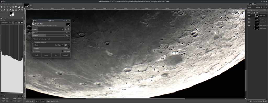GIMP - Lunar Lunar High Pass Sharpening - After (Zoom Image)