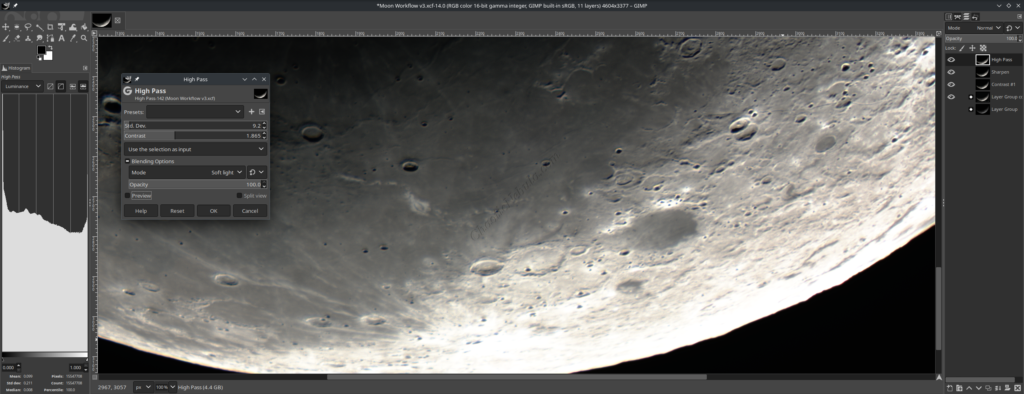 GIMP - Lunar High Pass Sharpening - Before (Zoom)