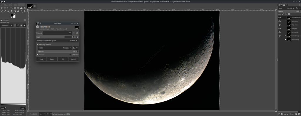 GIMP Saturation - Lunar Round 2