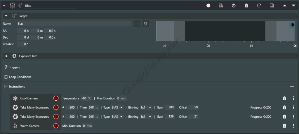 N.I.N.A - Bias Frame Configuration