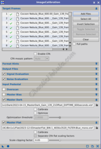 Image Calibration - Configuration