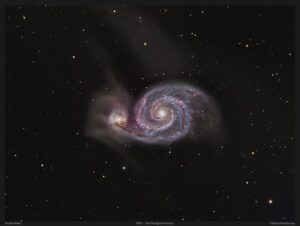 Read more about the article Messier 51 (M51): The Whirlpool Galaxy in Canes Venatici